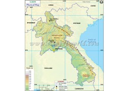 Laos Physical Map