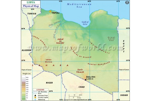 Libya Physical Map