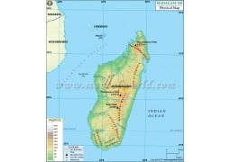 Madagascar Physical Map - Digital File