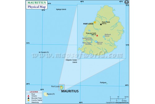 Mauritius Physical Map