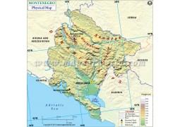 Montenegro Physical Map - Digital File