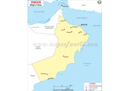 Oman Map with Cities