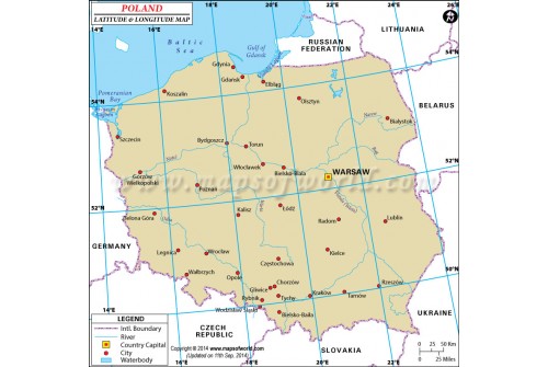 Poland Latitude and Longitude Map
