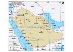 Saudi Arabia Latitude and Longitude Map - Digital File