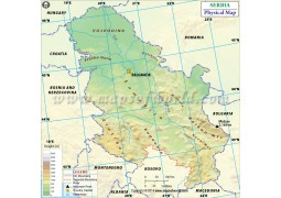 Serbia Physical Map - Digital File