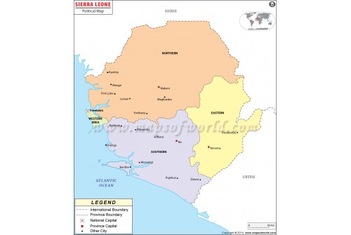 Political Map of Sierra Leone
