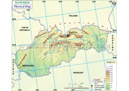 Slovakia Physical Map - Digital File
