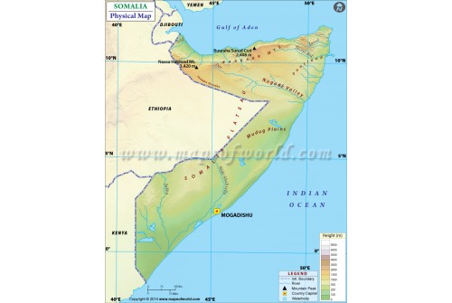 Somalia Physical Map
