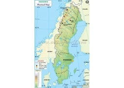 Sweden Physical Map - Digital File