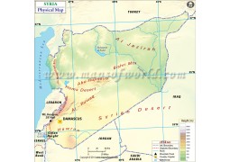 Syria Physical Map - Digital File