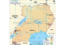Uganda Physical Map - Digital File