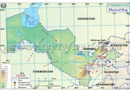 Uzbekistan Physical Map - Digital File