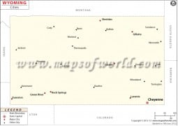 Wyoming Cities Map - Digital File