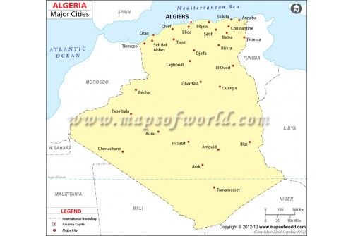 Algeria Map with Cities