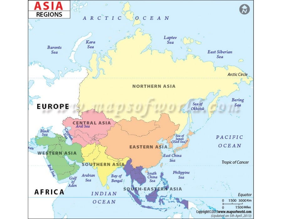 Asia Political Map Regions