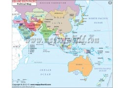 Asia and South Pacific Map - Digital File