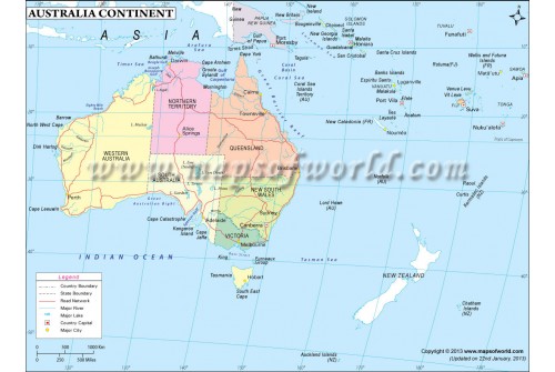 Australia Continent Map