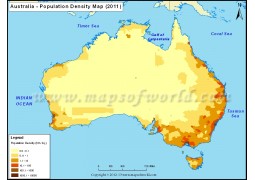 Australia Population Density Map - Digital File