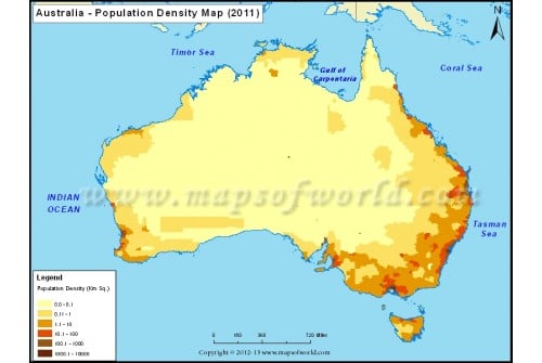 Australia Population Density Map