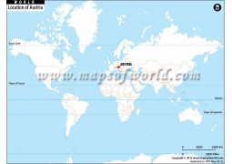 Austria Location on World Map - Digital File