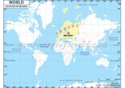 Belarus Location on World Map - Digital File