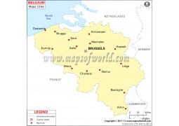 Belgium Map with Cities - Digital File