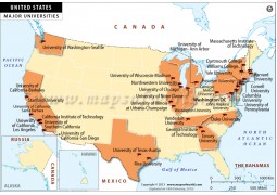 Map of Major Universities in USA - Digital File