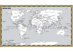 Black and White World Map - Digital File