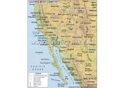 California - Mexico Connectivity Map - Digital File
