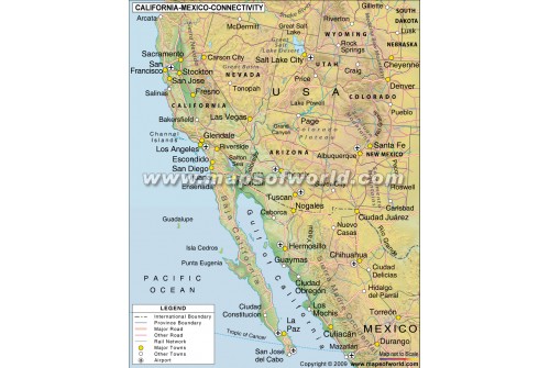 California - Mexico Connectivity Map