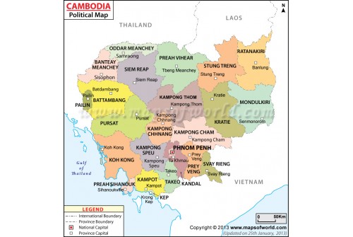 Political Map of Cambodia