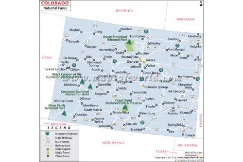 Map of Colorado National Parks