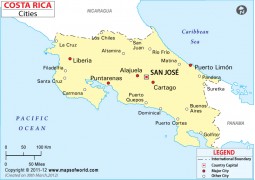 Costa Rica Map with Cities - Digital File