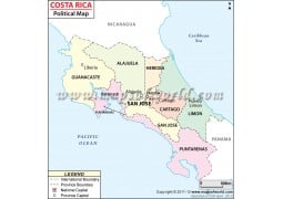 Political Map of Costa Rica - Digital File