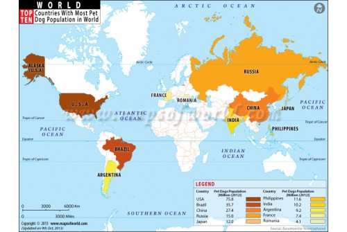 Top Ten Countries With Most Pet Dog Population