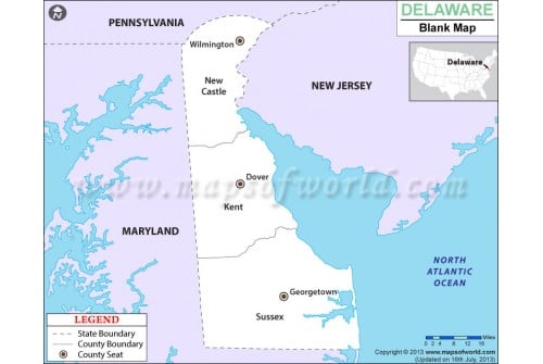 Blank Map of Delaware