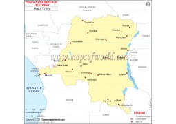 DR Congo Map with Cities - Digital File