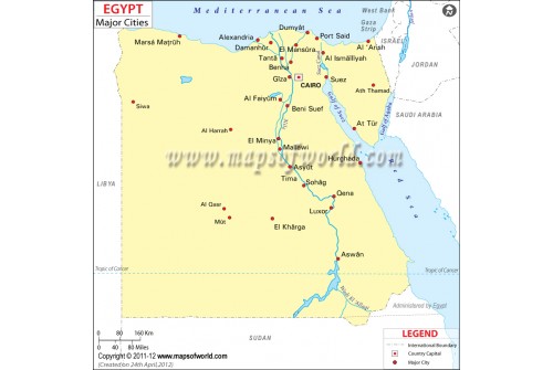 Egypt Map with Cities