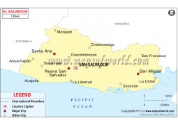 El Salvador Cities Map - Digital File