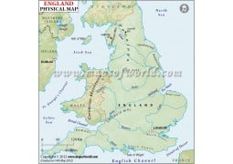 Physical Map of England - Digital File