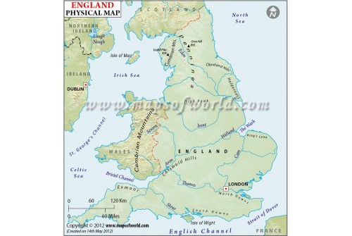 Physical Map of England