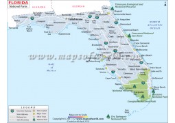 Florida National Parks Map - Digital File