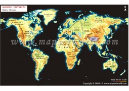 Geographical Map of the World - Black Background - Digital File