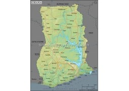 Ghana Latitude and Longitude Map - Digital File