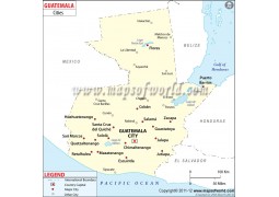 Guatemala Cities Map - Digital File