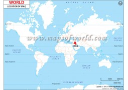 Iraq location On World Map - Digital File