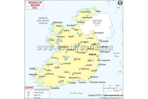 Map of Ireland with Cities