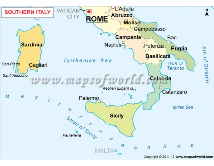 Buy Southern Italy Map