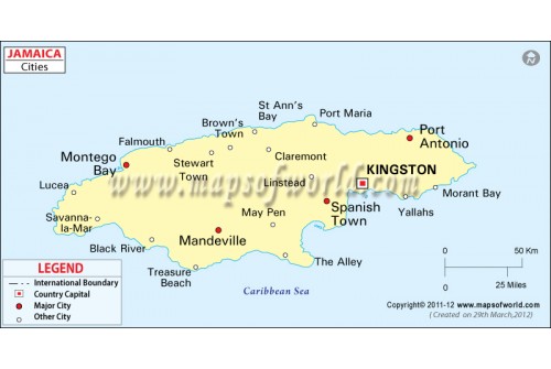 Jamaica Cities Map