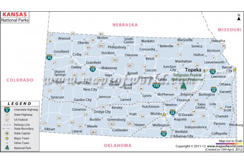 Map of Kansas National Parks
